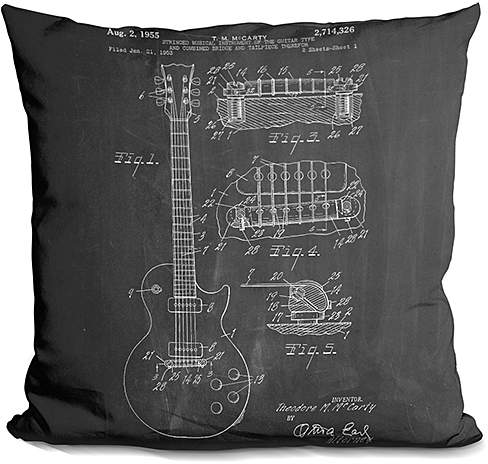 Cole Borders Guitar Blueprint Throw Pillow