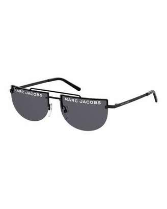 Marc Jacobs Rimless Flat Top Logo Sunglasses