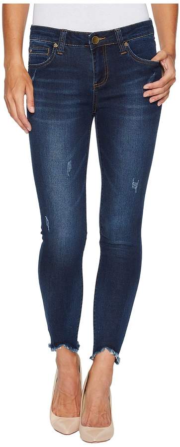 Connie Ankle Skinny-w/ Uneven Hem in Benefic w/ Dark Stone Base Wash Women's Jeans