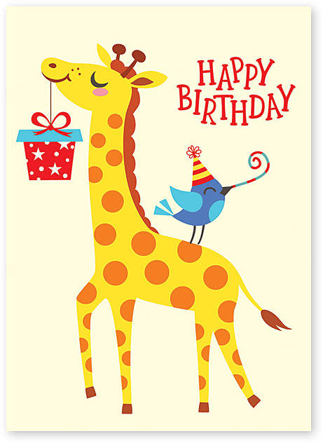 Giraffe Birthday Card - Set of Six