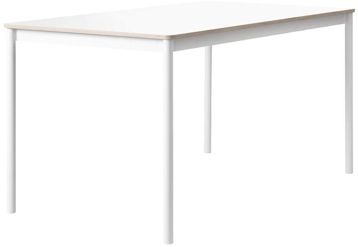 Muuto - Base Table 140 x 80 cm, Weiß / Sperrholzkante