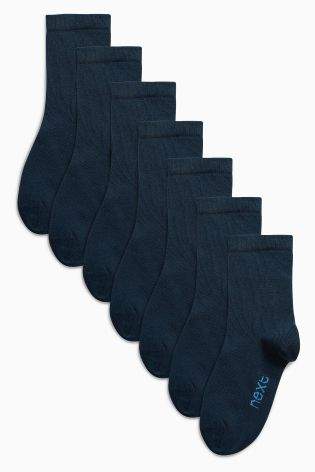 Boys Navy School Socks Seven Pack (Older Boys) - Blue