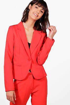 Damen Emily Blazer aus Webmaterial mit Knopf in Rot größe 34