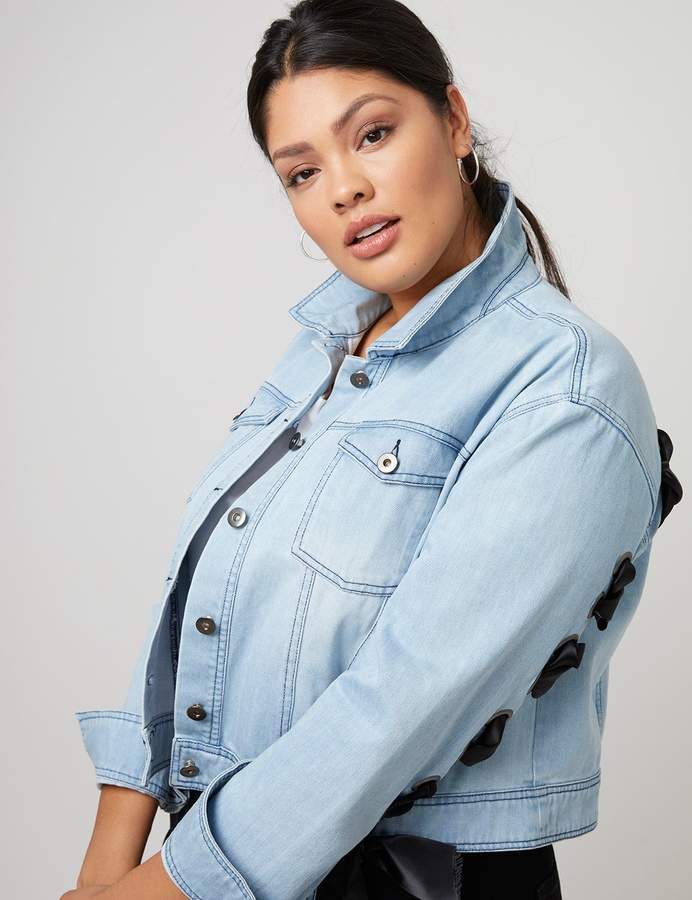 Fast Lane Denim Jacket with Lace-Up Back & Sleeves
