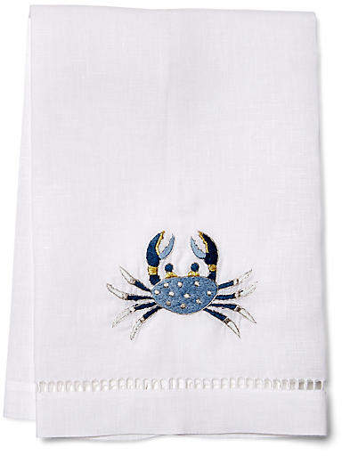 Crab Guest Towel - Blue/White