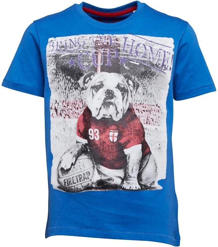 Boys Bulldog Footy Hero T-Shirt Deep Sky Blue
