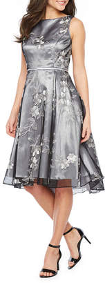 j taylor sleeveless embellished cape shift dress