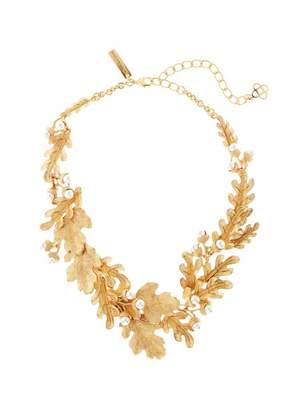 Oscar de la Renta Acorn and Leaf Necklace