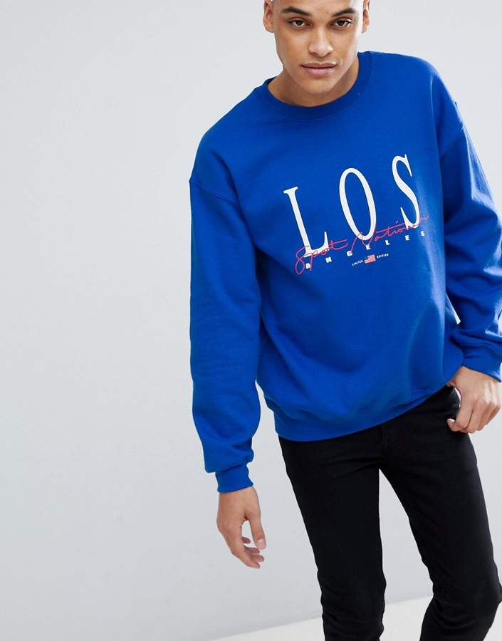 – Blaues Sweatshirt mit Los Angeles-Print