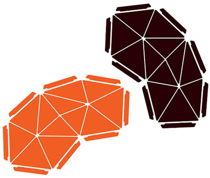 Kvadrat - Clouds, Tempo - 8er-Set, Orange/braun