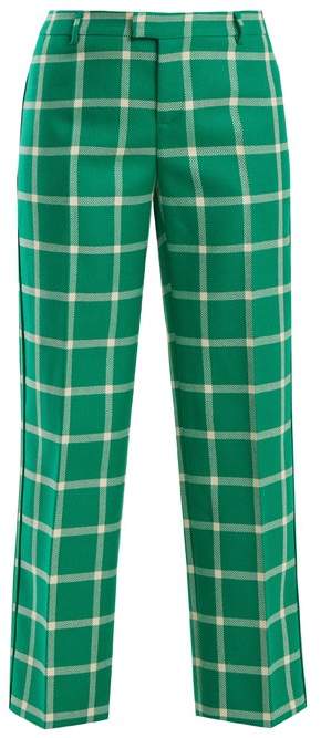 Oversized checked wool trousers