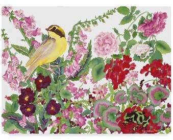 Wayfair 'Warbler with Frog' Watercolor Painting Print on Wrapped Canvas