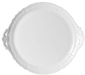 Vecchio White Cake Plate with Handles