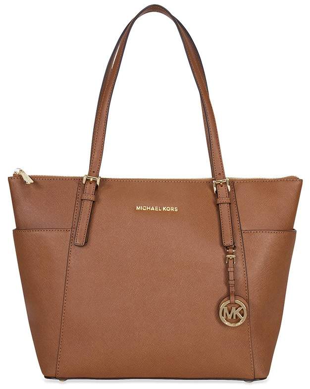 Michael Kors Open Box Jet Set Top-Zip Saffiano Leather Tote in Luggage - Large - ONE COLOR - STYLE