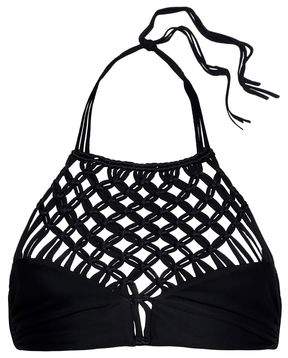 Cutout Stretch-Knit Halter Bikini Top