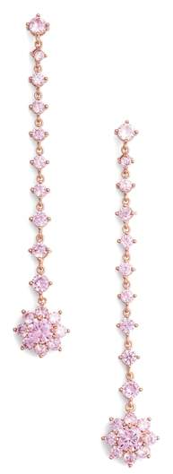 Small Flower Linear Drop Earrings