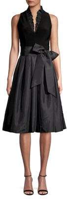 eliza j ruffle v neck dress