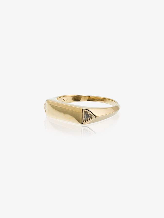 Lizzie Mandler Fine Jewelry 18k yellow gold triangle diamond ring