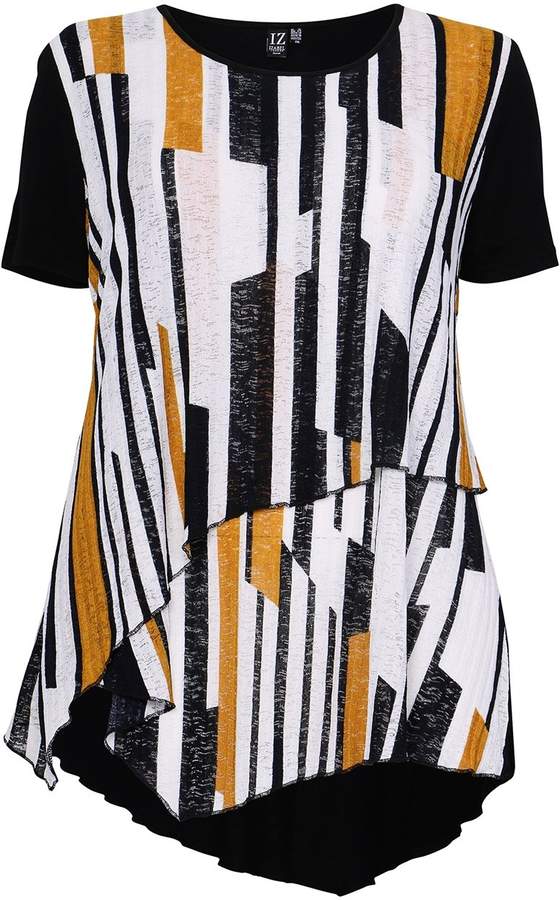 *Izabel London Curve Navy Asymmetric Top