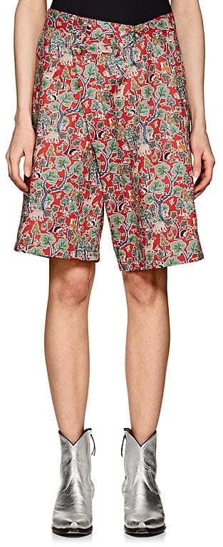Women's Forest-Print Cotton Crossover Shorts