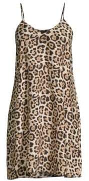 Silk Leopard-Print Camisole Slip Dress