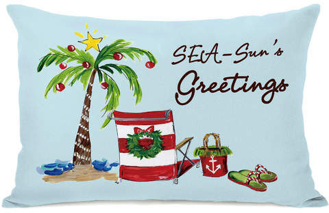 The Holiday Aisle Seasun's Greetings Lumbar Pillow
