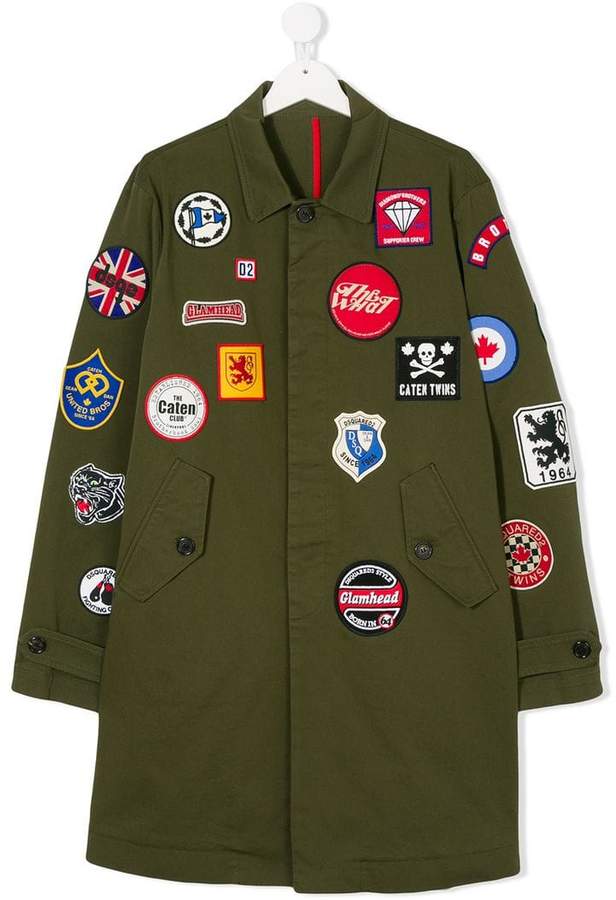 multi-patch classic coat