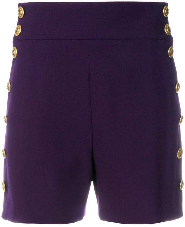 high-waisted buttoned shorts