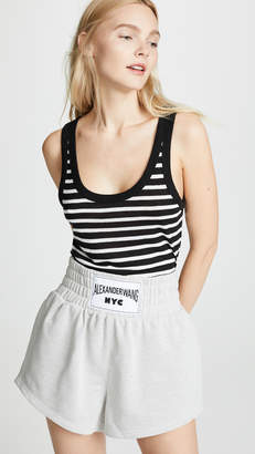 Alexander Wang Striped Slubbed Jersey Tank Top Alexander Wang Striped Slubbed Jersey Tank Top