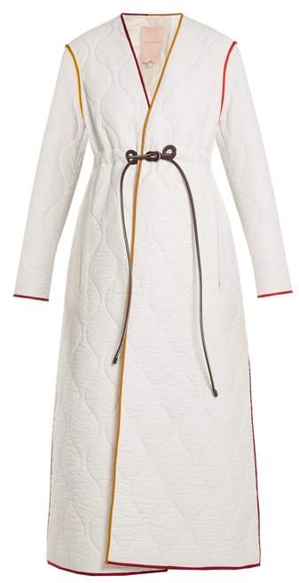 Toledo V-neck quilted nylon coat