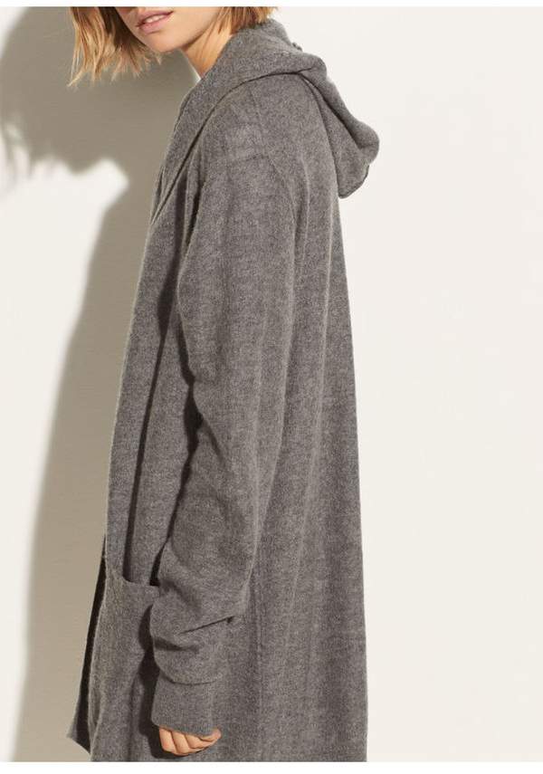 | Hooded Cashmere Cardigan | Size Xl | Neutral