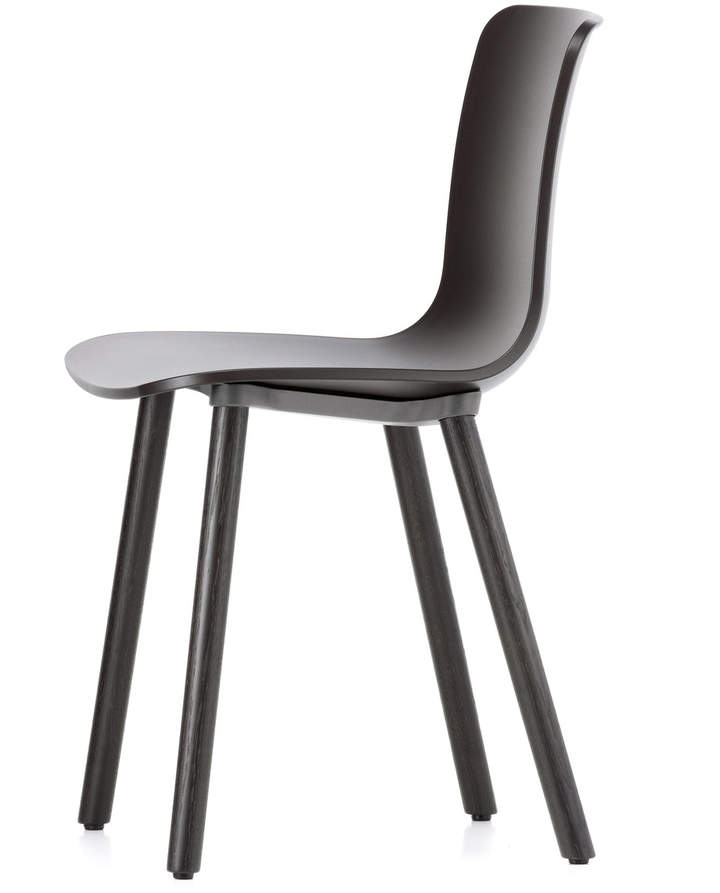 Hal Wood Stuhl, basic dark / Eiche dunkel / Kunststoffgleiter basic dark