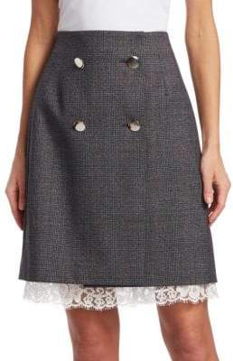 Fancy Glen Check Wool Skirt