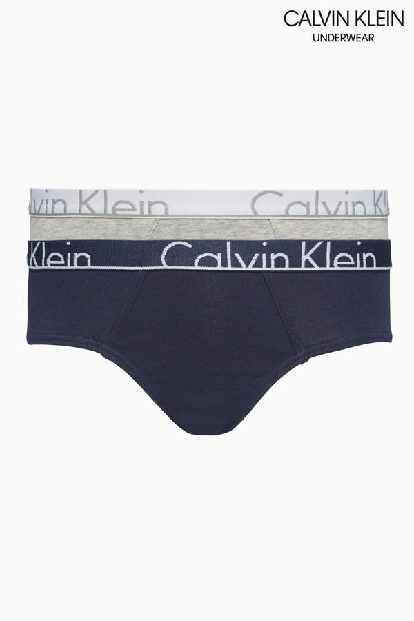Boys Calvin Klein Grey/Blue My CK Briefs Two Pack - Grey