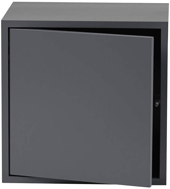 Muuto - Stacked Regalmodul mit Tür, medium, Dunkelgrau