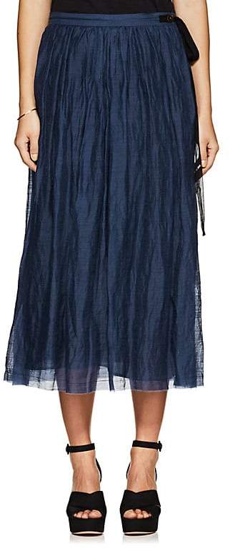 Women's Linen-Blend Organza Midi-Skirt