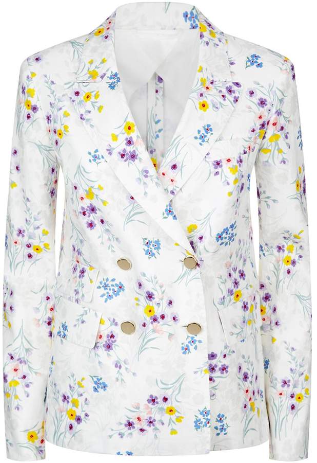 Floral Double-Breasted Blazer