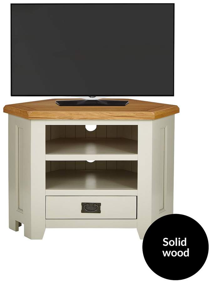 Luxe Collection - Oakland Painted 100% Solid Wood Ready Assembled Corner TV Unit - Fits Up To 40 Inch TV