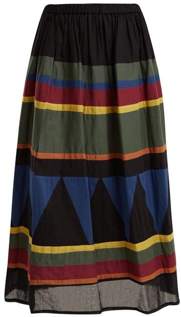 QUEENE AND BELLE Nola striped cotton skirt
