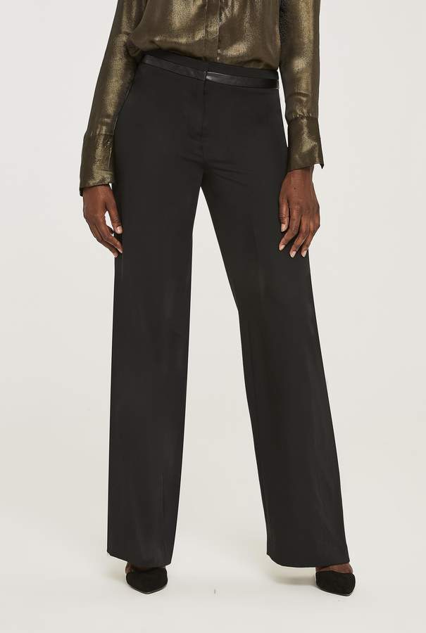 Long Tall Sally Evening Suit Wide Leg Trouser with PU Trim