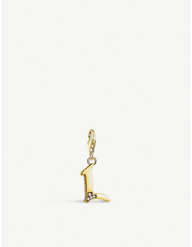 L letter 18ct yellow gold-plated charm