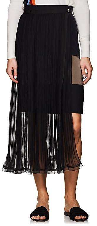 kolor/BEACON Women's Chiffon-Overlay Wool Miniskirt