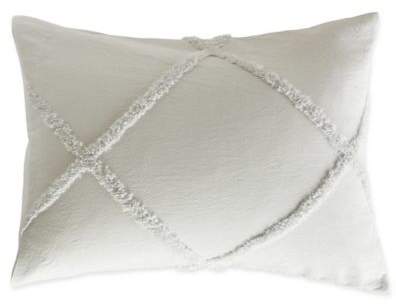 Peri Home Chenille Lattice Standard Pillow Sham in Grey