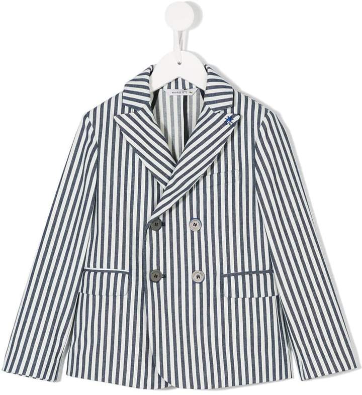 Manuel Ritz Kids striped double-breasted jacket