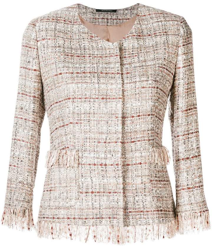 3/4 sleeve bouclé blazer