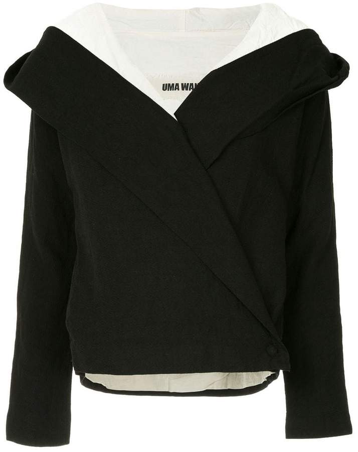 Uma Wang contrast lining hooded jacket