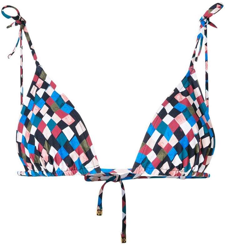 prism pattern triangle bikini top