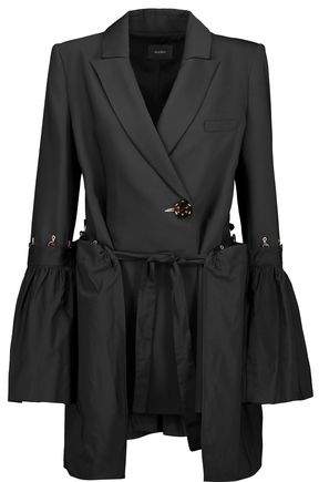 Riot Paneled Gathered Twill And Canvas Jacket