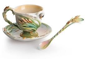 Franz Collection Swan Lake Cup & Saucer with Spoon