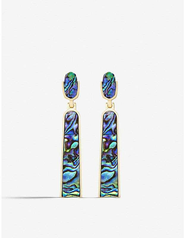 Carson 14ct gold-plated and abalone shell earrings